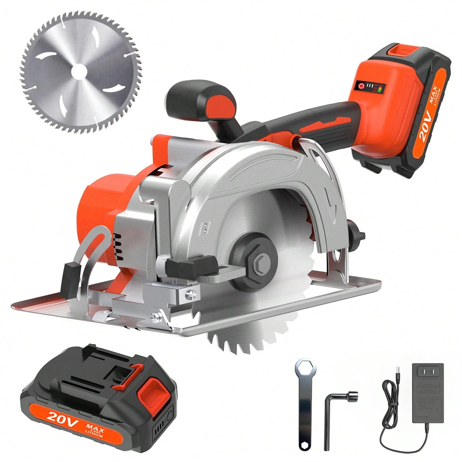 Brushless Compact Lightweight One-Hand Circular Saw Kit With Up To 6,900 RPM,45° Bevel Capacity, Max Cutting Depth 1.77inch,Includes Saw Blade,2.0Ah Battery And Charger,Electric Circular Saw For Wood