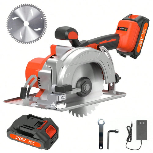 Brushless Compact Lightweight One-Hand Circular Saw Kit With Up To 6,900 RPM,45° Bevel Capacity, Max Cutting Depth 1.77inch,Includes Saw Blade,2.0Ah Battery And Charger,Electric Circular Saw For Wood