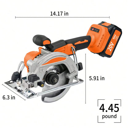 Brushless Compact Lightweight One-Hand Circular Saw Kit With Up To 6,900 RPM,45° Bevel Capacity, Max Cutting Depth 1.77inch,Includes Saw Blade,2.0Ah Battery And Charger,Electric Circular Saw For Wood