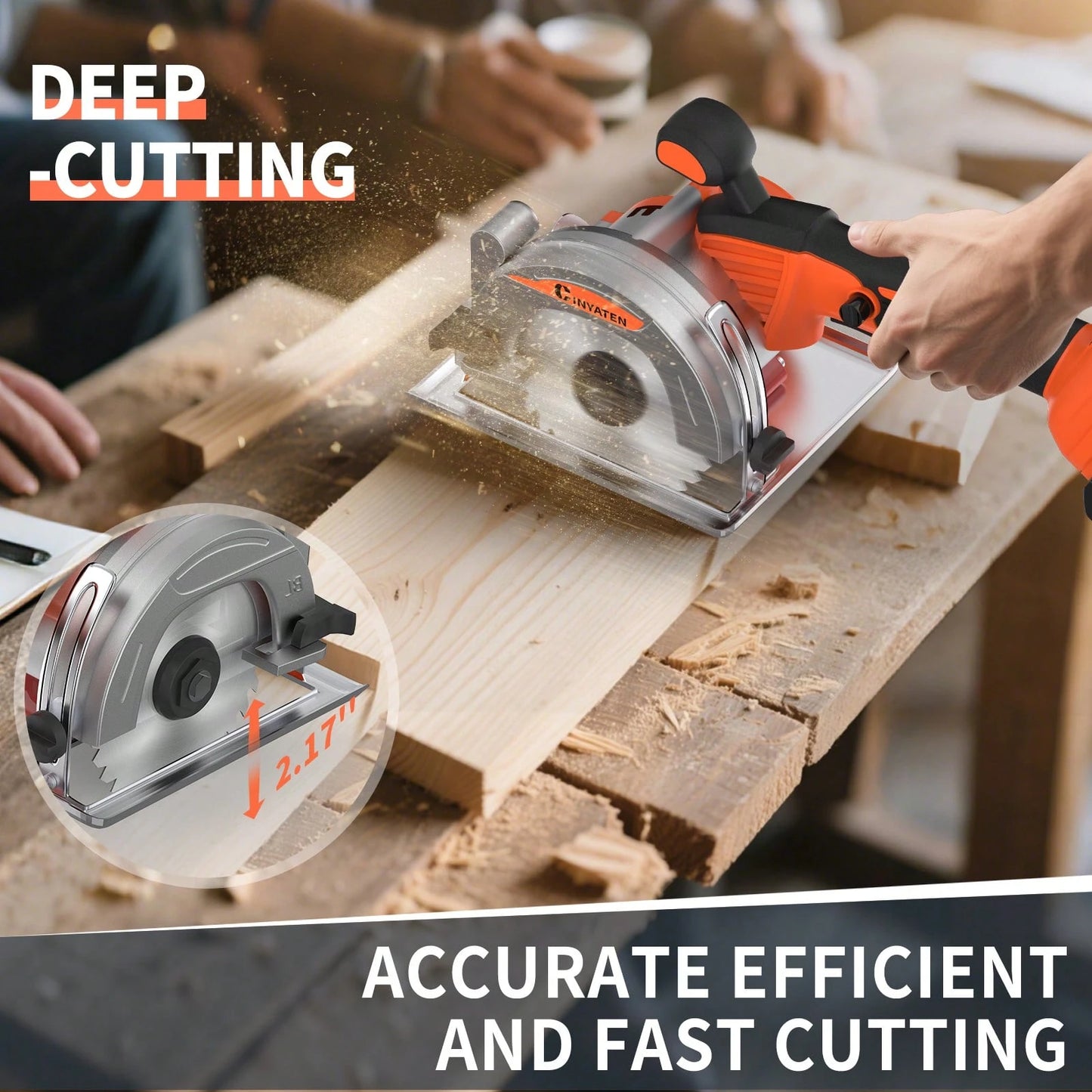 Brushless Compact Lightweight One-Hand Circular Saw Kit With Up To 6,900 RPM,45° Bevel Capacity, Max Cutting Depth 1.77inch,Includes Saw Blade,2.0Ah Battery And Charger,Electric Circular Saw For Wood