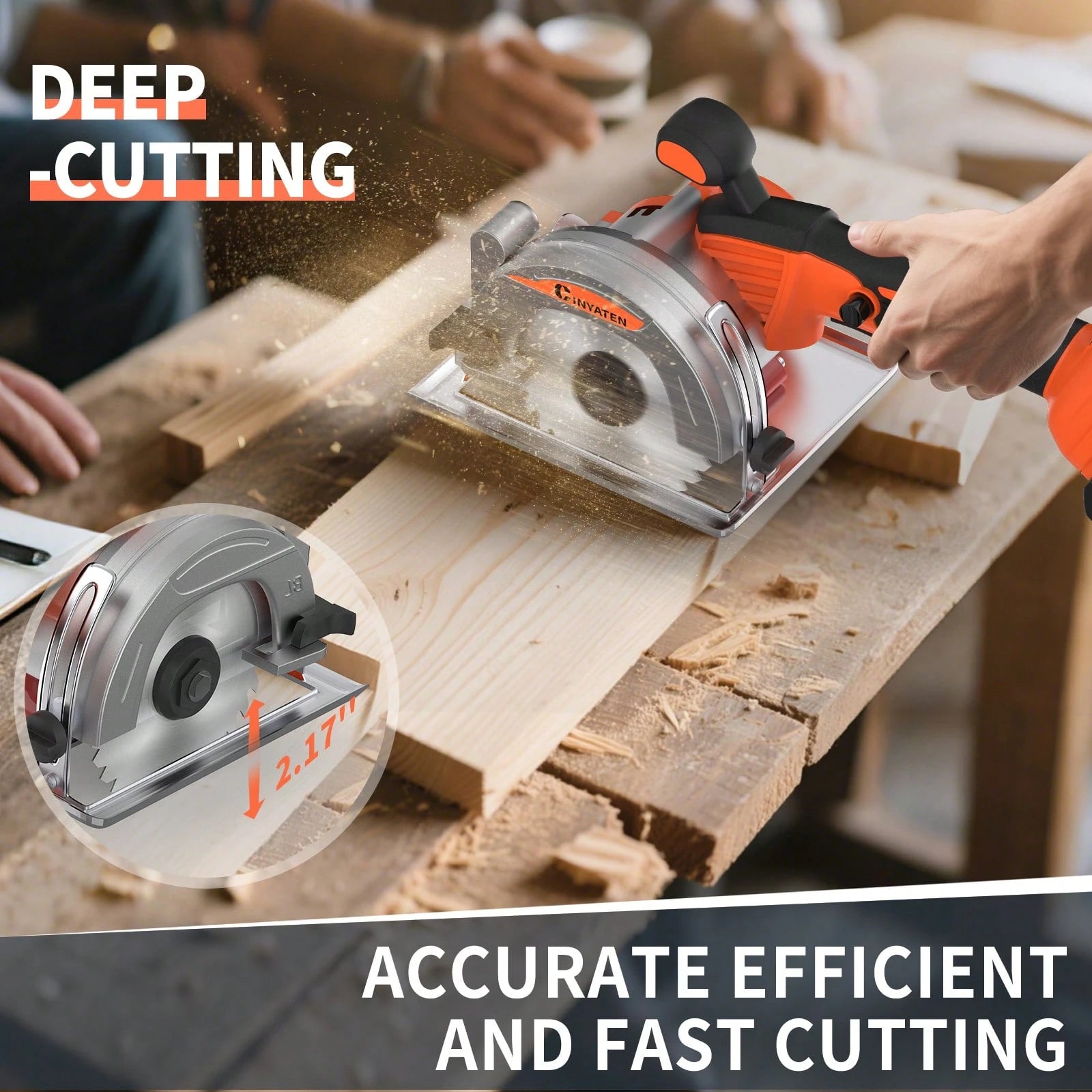 Brushless Compact Lightweight One-Hand Circular Saw Kit With Up To 6,900 RPM,45° Bevel Capacity, Max Cutting Depth 1.77inch,Includes Saw Blade,2.0Ah Battery And Charger,Electric Circular Saw For Wood
