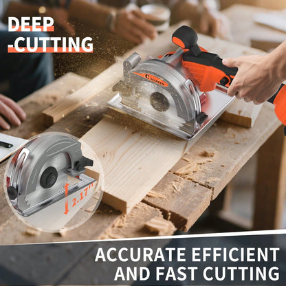 Brushless Compact Lightweight One-Hand Circular Saw Kit With Up To 6,900 RPM,45° Bevel Capacity, Max Cutting Depth 1.77inch,Includes Saw Blade,2.0Ah Battery And Charger,Electric Circular Saw For Wood