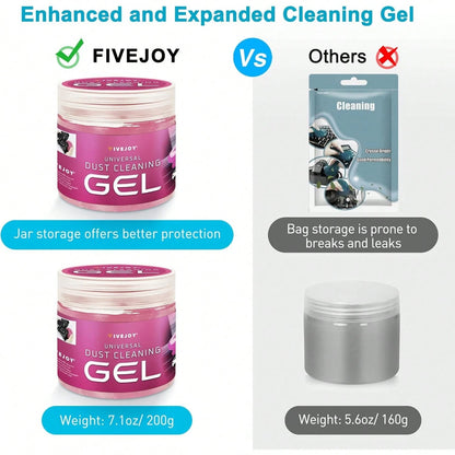 Car Cleaning Gel, 200g Car Cleaning Putty For Detailing Interior Cleaner, Dust Cleaning Slime For Cars, Keyboards & Electronics – Reusable Odorless Car Cleaning Supplies, Pink, 1 Pack 7oz