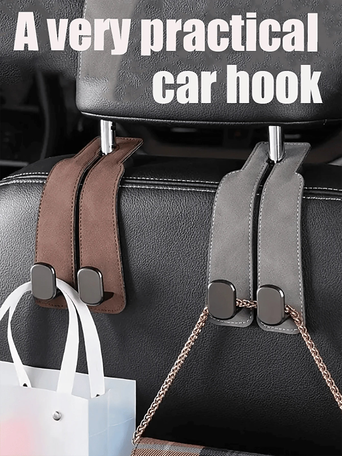 Car-Mounted Multi-Functional Hook, Double-Hook Seat-Back Organizer, Car Storage Hook, Double-Sided Car-Mounted Hook, Car Bracket