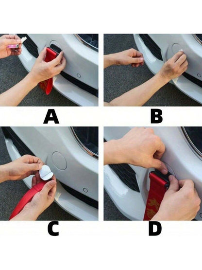 Car Tow Rope Strap Bumper Decorative Ribbon End Hook Towing Modification Exterior Accessory