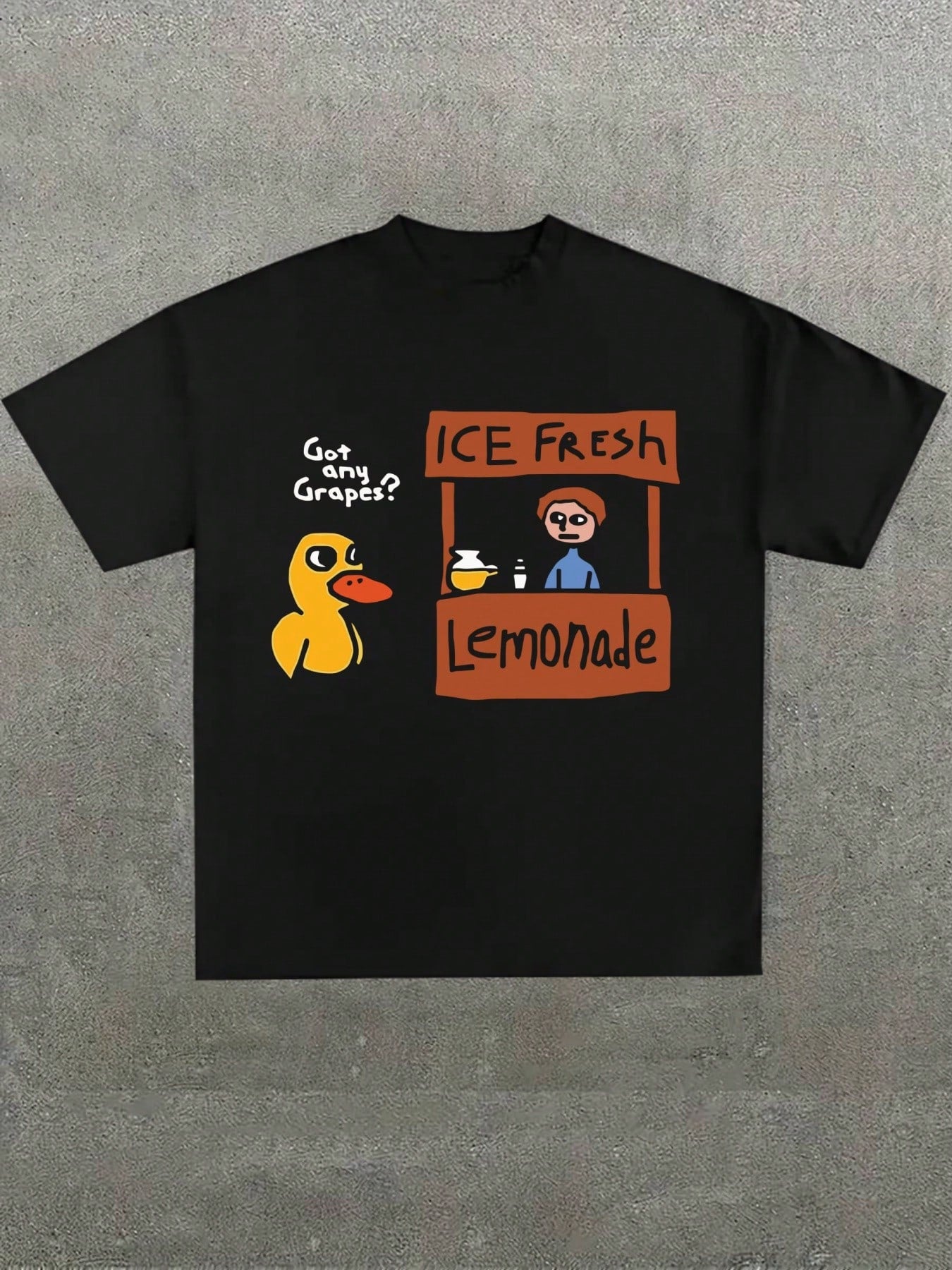 Cartoon Humorous Scene Black T-Shirt,Casual Digital Print Pure Heavy Cotton T Shirt,220g Cotton T-Shirt,Gift,Summer,Unisex