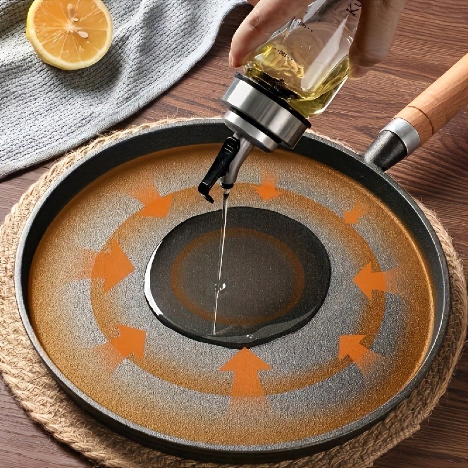 Cast Iron Skillet With Handle, 10.63inch Inch Frying Pan, Suitable Pancakes, Eggs, And Crepes, Durable Non-Stick Cookware, Suitable Induction Cookers, Gas Stoves, Campfires, Breakfast, Barbecue, Campi