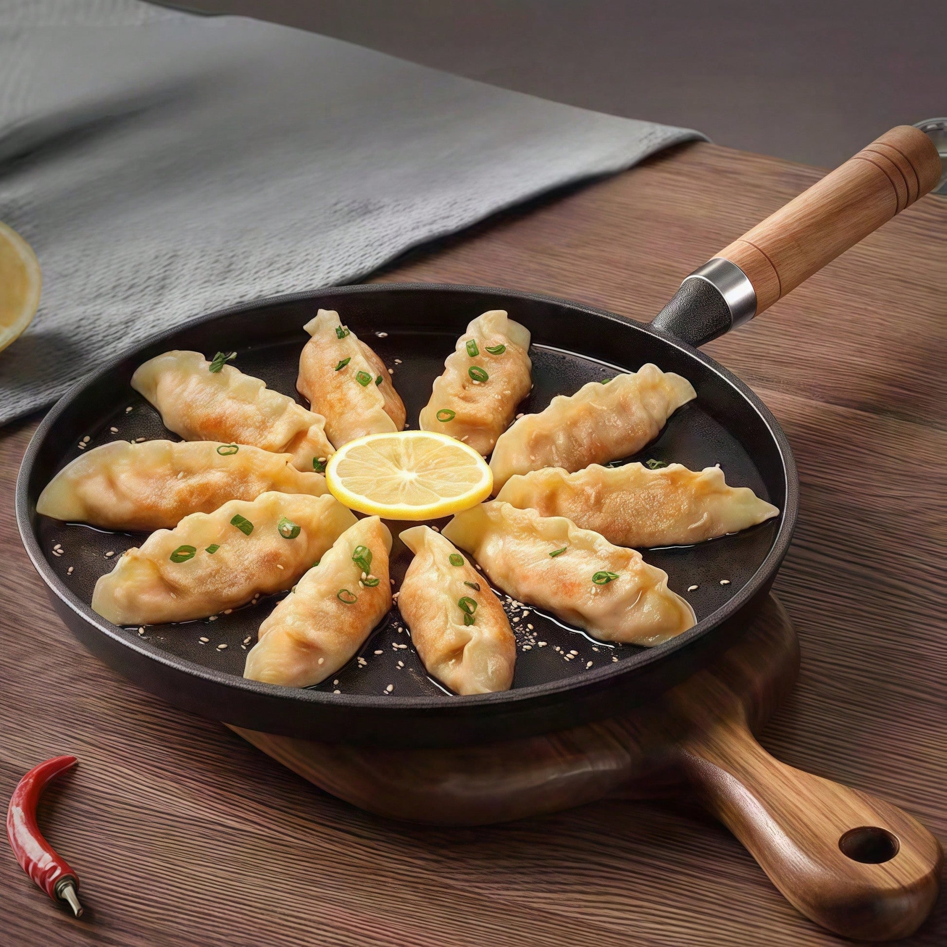 Cast Iron Skillet With Handle, 10.63inch Inch Frying Pan, Suitable Pancakes, Eggs, And Crepes, Durable Non-Stick Cookware, Suitable Induction Cookers, Gas Stoves, Campfires, Breakfast, Barbecue, Campi