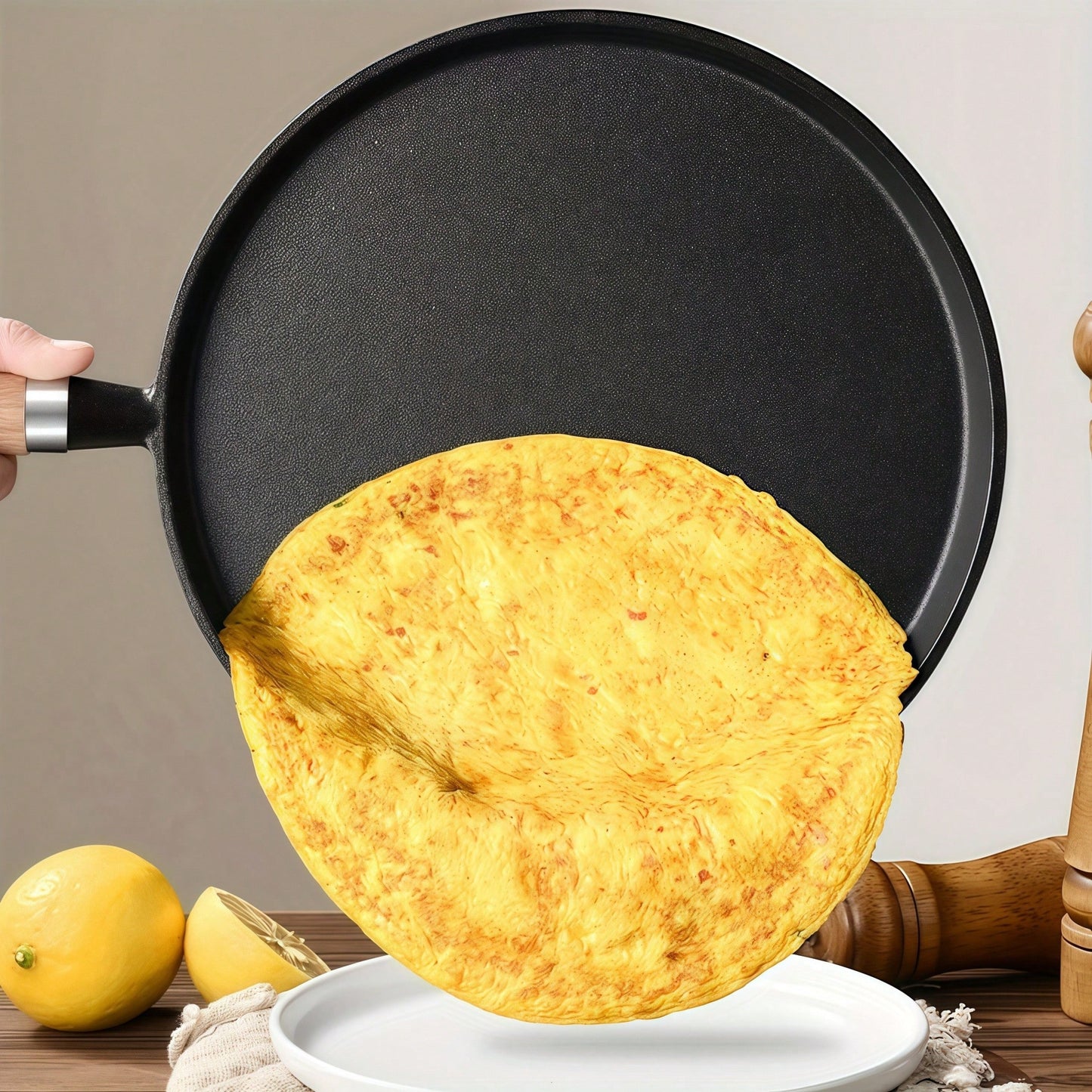 Cast Iron Skillet With Handle, 10.63inch Inch Frying Pan, Suitable Pancakes, Eggs, And Crepes, Durable Non-Stick Cookware, Suitable Induction Cookers, Gas Stoves, Campfires, Breakfast, Barbecue, Campi