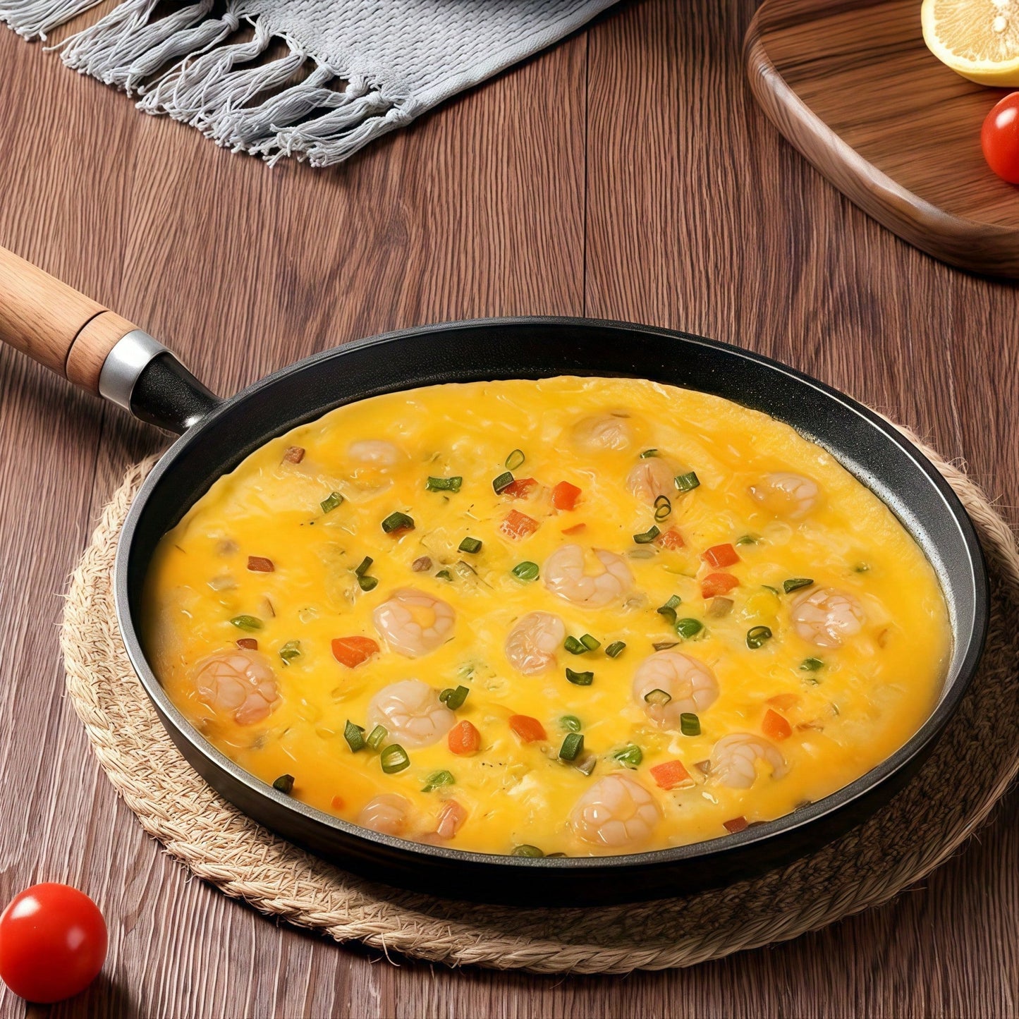 Cast Iron Skillet With Handle, 10.63inch Inch Frying Pan, Suitable Pancakes, Eggs, And Crepes, Durable Non-Stick Cookware, Suitable Induction Cookers, Gas Stoves, Campfires, Breakfast, Barbecue, Campi