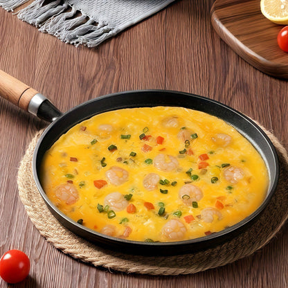 Cast Iron Skillet With Handle, 10.63inch Inch Frying Pan, Suitable Pancakes, Eggs, And Crepes, Durable Non-Stick Cookware, Suitable Induction Cookers, Gas Stoves, Campfires, Breakfast, Barbecue, Campi