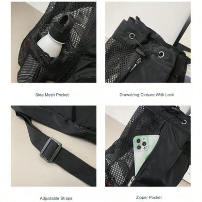 Casual Minimalist Beach Bag, Easy To Carry, Multi-Pocket Design, Multi-Functional Travel Bag, Suitable For Festivals/Holidays/Holidays, Versatile Outdoor Bag, Suitable For Both Men And Women