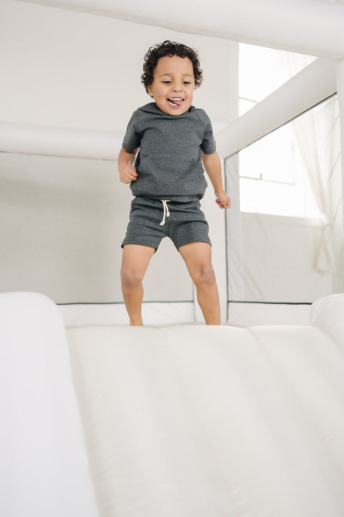 Charcoal Short Sleeve Hoodie