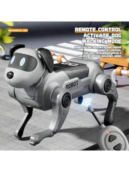 Christmas Robot Dog Gift For Kids, Interactive Robotic Puppy With Voice Control & Remote Life-Like Walking Barking Toy For Boys Girls Age 3-8