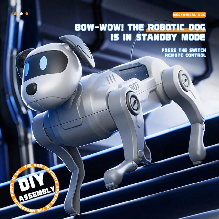 Christmas Robot Dog Gift For Kids, Interactive Robotic Puppy With Voice Control & Remote Life-Like Walking Barking Toy For Boys Girls Age 3-8