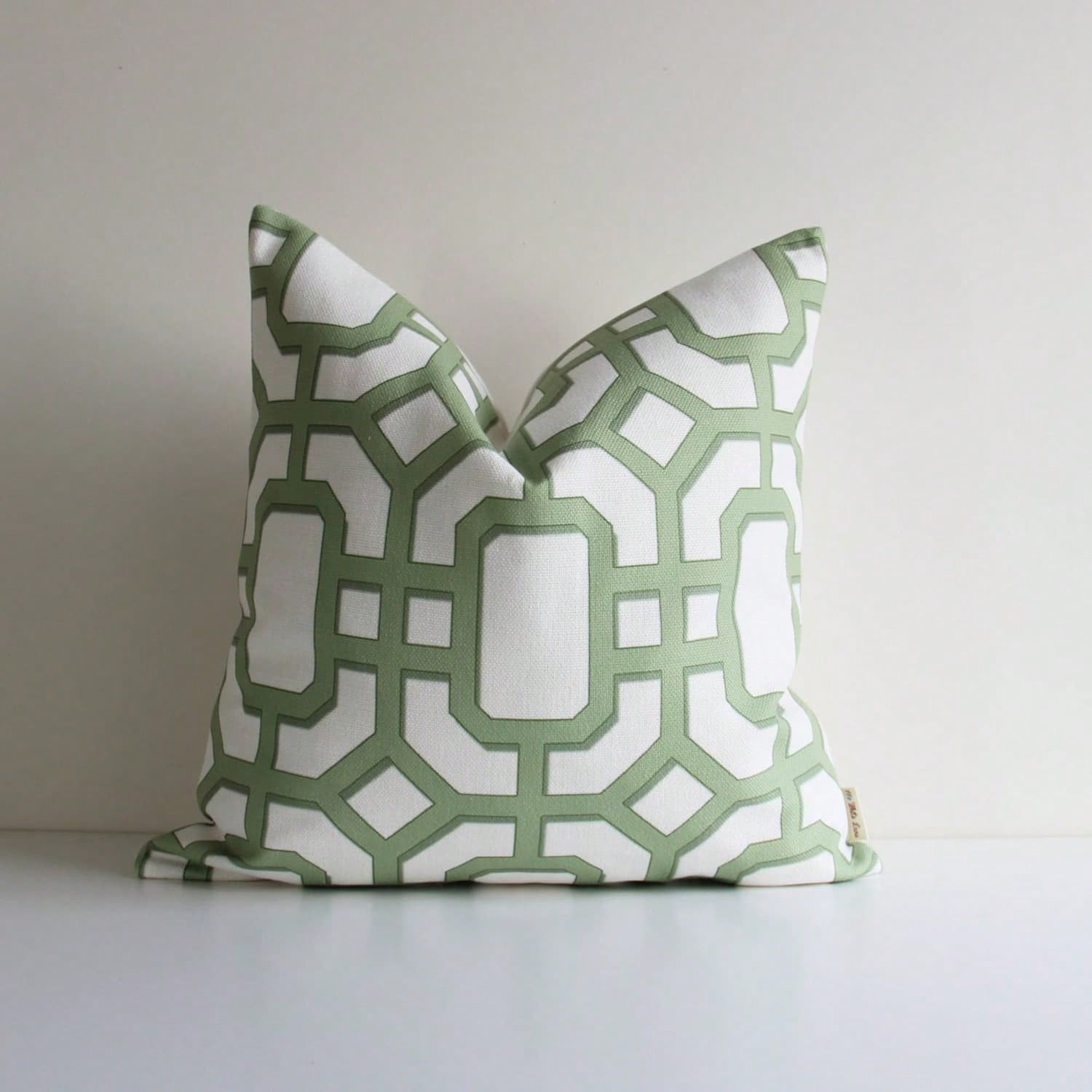 CKnight Celery Green Ciel Blue Geometric Chinoiserie Pillow Cover-- Asian Decor Cushion Cover 18x18 20x20,Suitable For Decorating S1ofas, Beds, Living Rooms,Modern Nordic Style Decoration For Both In