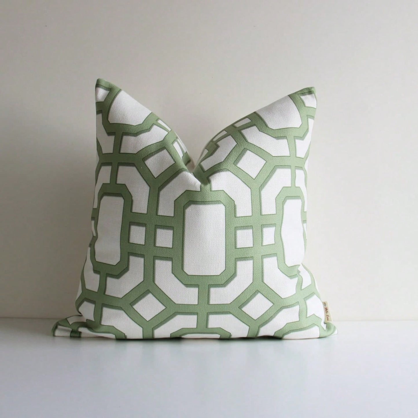 CKnight Celery Green Ciel Blue Geometric Chinoiserie Pillow Cover-- Asian Decor Cushion Cover 18x18 20x20,Suitable For Decorating S1ofas, Beds, Living Rooms,Modern Nordic Style Decoration For Both In