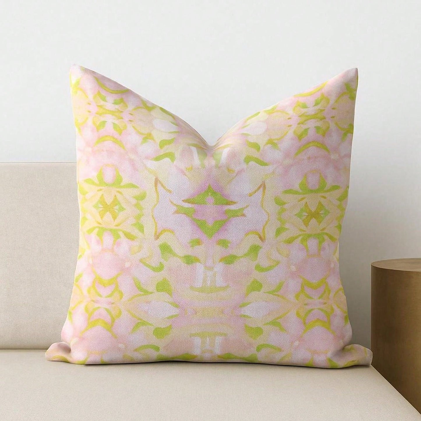 CKnight [Room Decor Pillow]Abstract Watercolor Square Pillow, Preppy Pink Green Cushion, Decorat Throw Pillow, Accent Pillow, Home Decor Pillow Cover, Spun