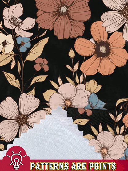 Clasi Mother's Day Casual Retro Ditsy Floral Elegant Plus Size Camisole Top, Suitable For Summer Beach Holiday,Flower/Vacation/Spring