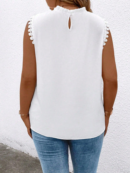 Clasi Plus Size Women's Simple Solid Color Sleeveless Daily Blouse