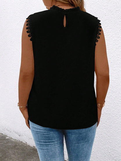 Clasi Plus Size Women's Simple Solid Color Sleeveless Daily Blouse