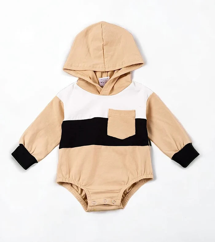 Color Block Hooded Onesie