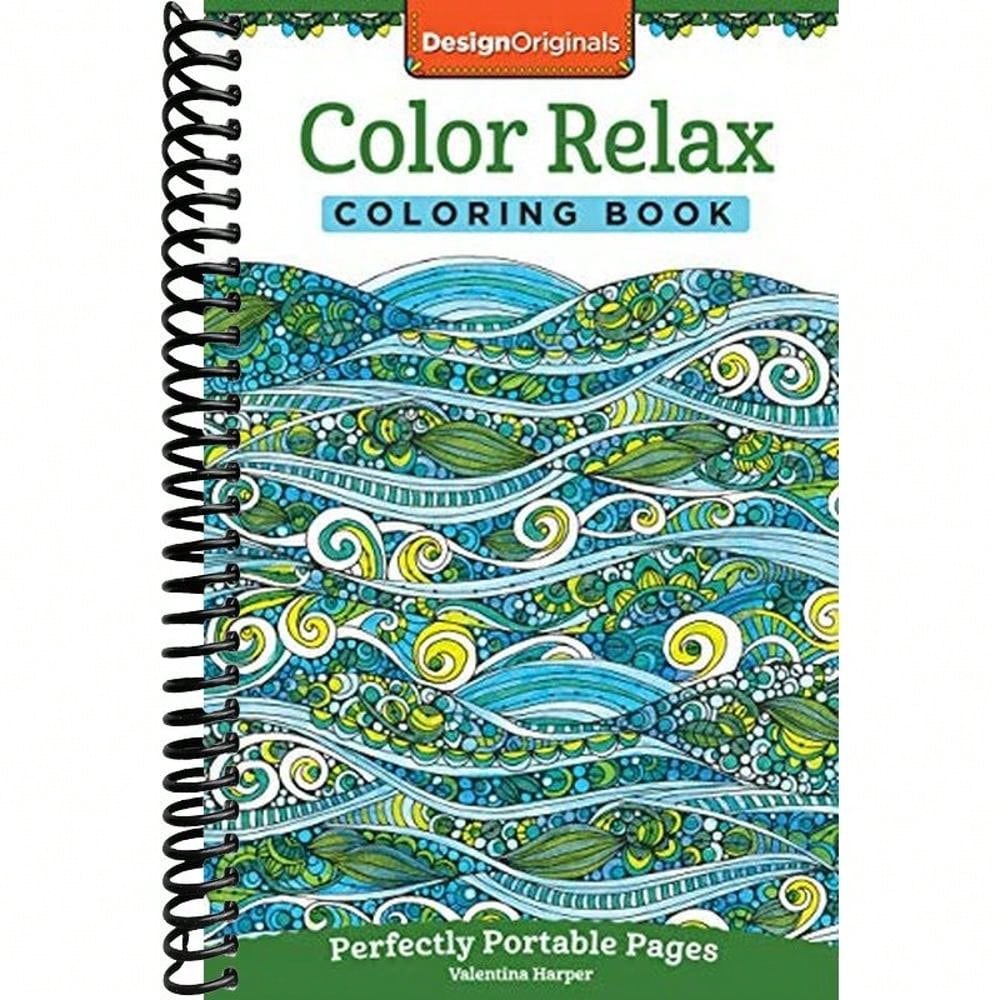 Color Relax Coloring Book: Perfectly Portable Pages (On-The-Go Coloring Book) (Design Originals) Extra-Thick Perforated Pages; Convenient 5x8 Size Is