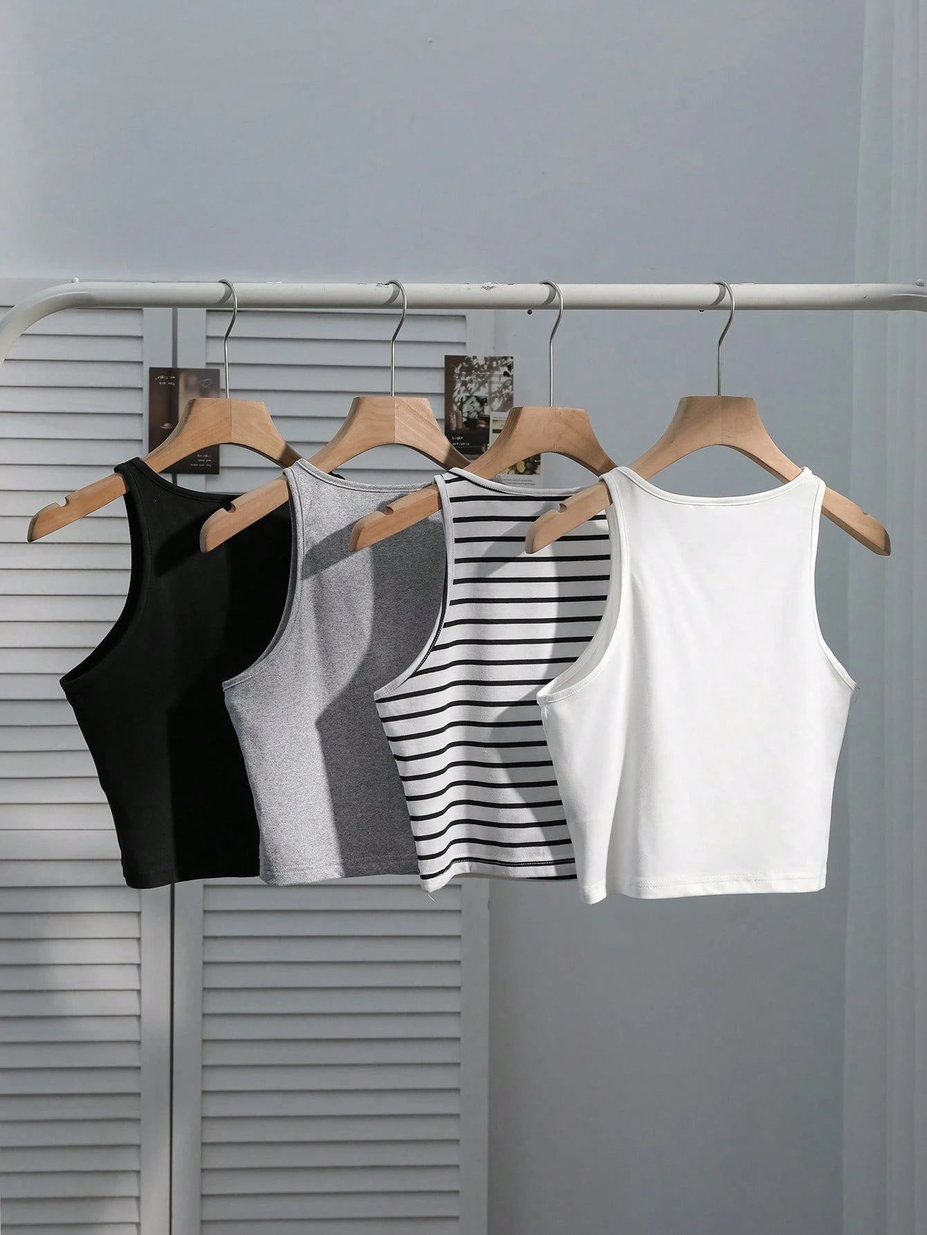 Comfortcana 1 Set Plus Size Women's Casual Formal Black Grey Black And White White Camisole, Versatile Sexy Fitted Tank Top For Summer Back To School Evening