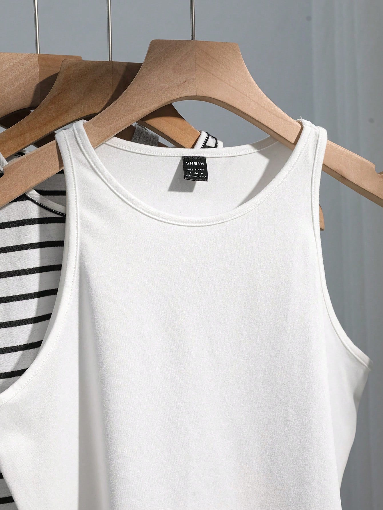 Comfortcana 1 Set Plus Size Women's Casual Formal Black Grey Black And White White Camisole, Versatile Sexy Fitted Tank Top For Summer Back To School Evening
