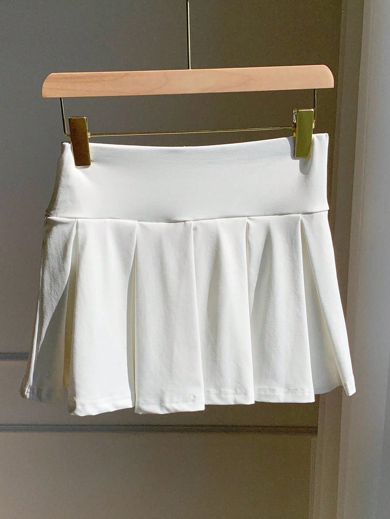 Comfortcana Casual Versatile Solid Color Sports Mini Pleated Skirt