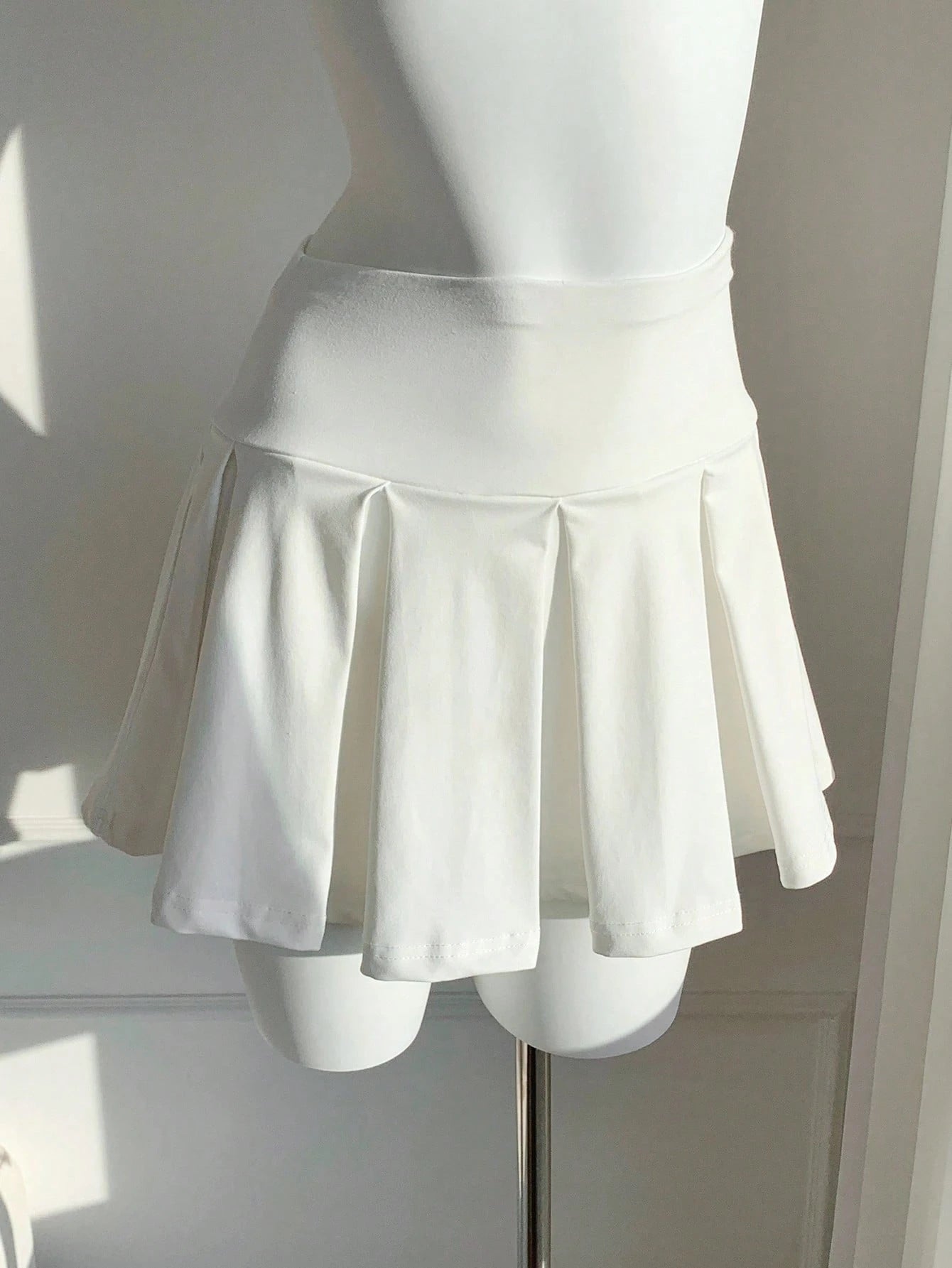 Comfortcana Casual Versatile Solid Color Sports Mini Pleated Skirt