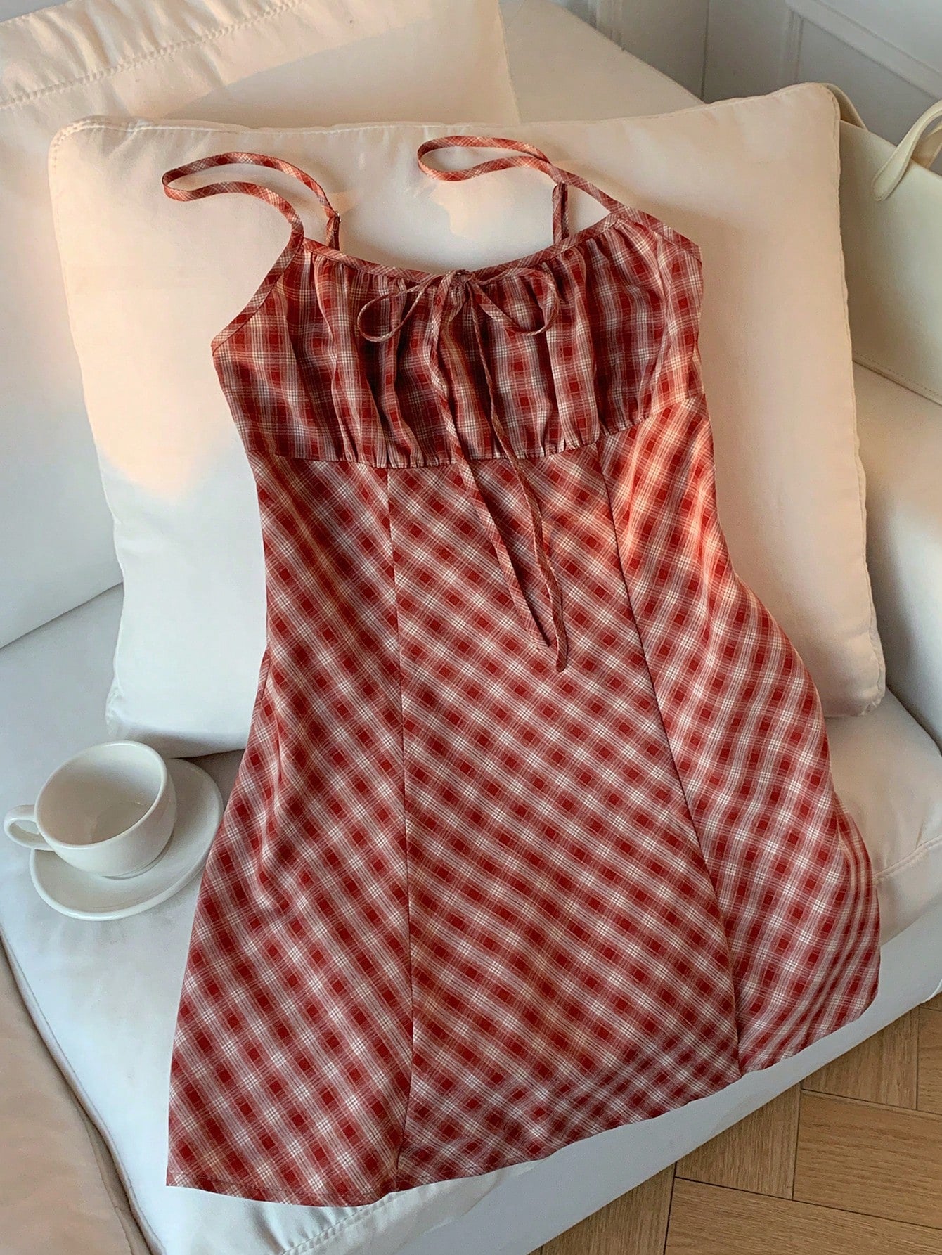 Comfortcana Fashionable Sexy Preppy Romantic Red And White Plaid Mini Dress For Women Summer Clothes Back-To-School New Year Elegant School Graduation