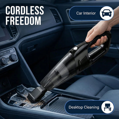 Cordless Car Vacuum Cleaner With Powerful Suction; Features Low-Noise Operation And Multiple Attachments; Suitable For Cleaning Car Interiors, Home Spaces, And Pet Messes.