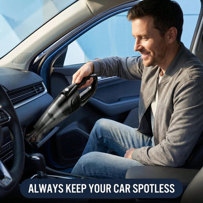 Cordless Car Vacuum Cleaner With Powerful Suction; Features Low-Noise Operation And Multiple Attachments; Suitable For Cleaning Car Interiors, Home Spaces, And Pet Messes.