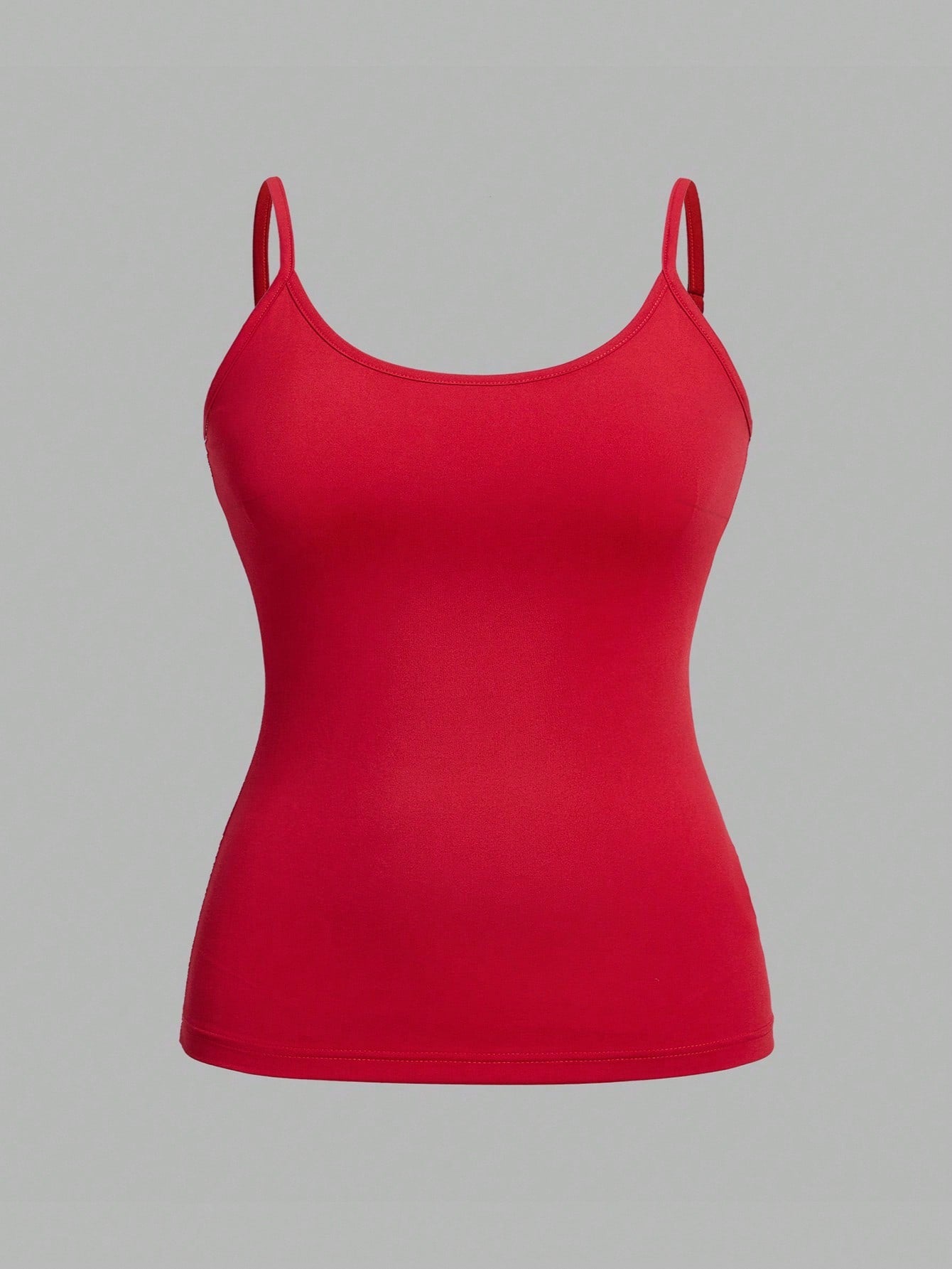 CURVE+ CURVE PLUS Valentine's Day 4pcs/Set Plus Size Women Plain Casual Camisole Spaghetti Strap Tank Tops Office Business Black Red Gold White Summer
