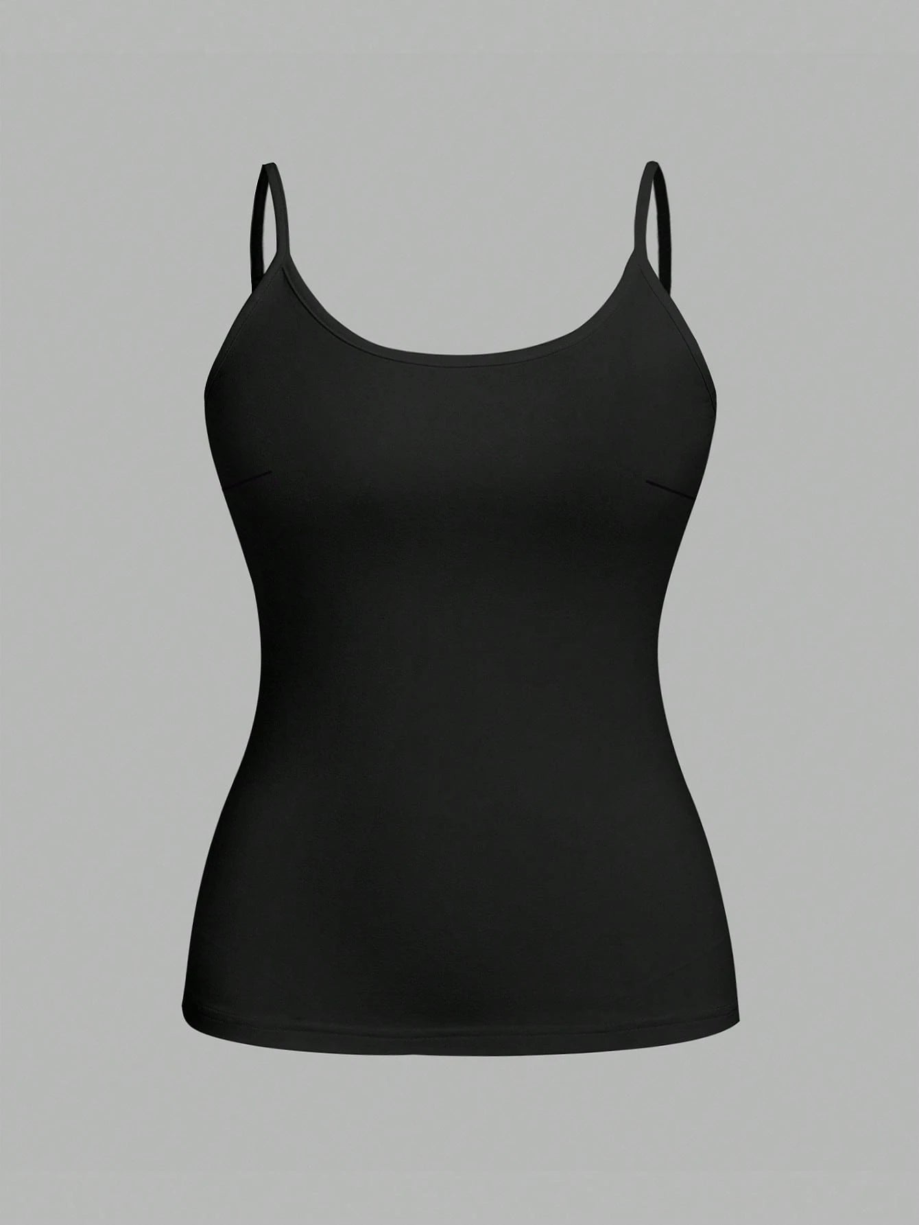 CURVE+ CURVE PLUS Valentine's Day 4pcs/Set Plus Size Women Plain Casual Camisole Spaghetti Strap Tank Tops Office Business Black Red Gold White Summer