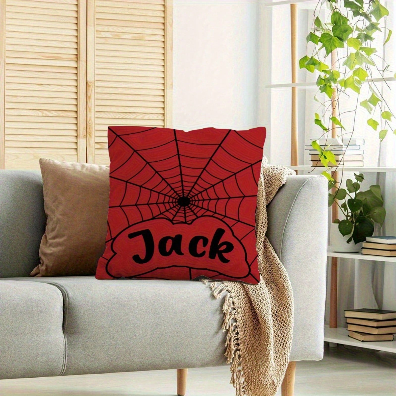 Custom Spider Web Personalized Text Pillow Case Soft Comfortable Cushion Covers Perfect Birthday Gifts Family Daily Wedding Graduation Souvenir Sofa Bed Car Bedroom Living Room Office Christmas Hallo