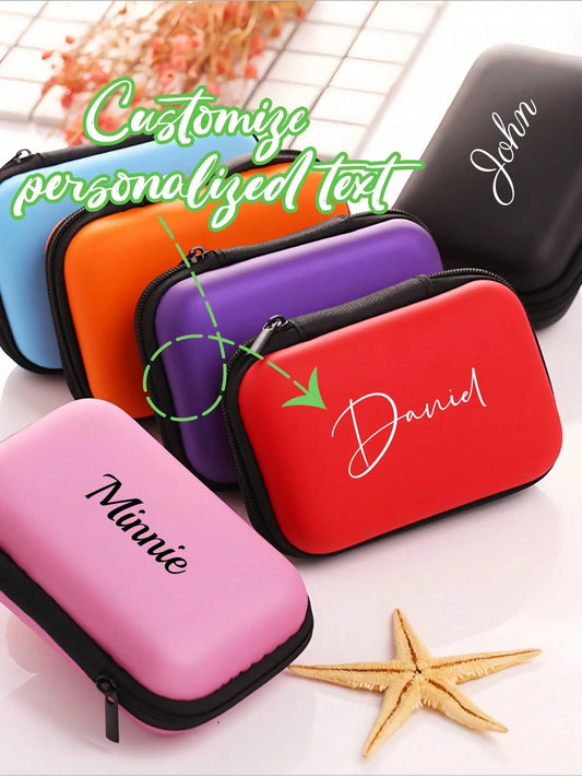 Customized Portable Storage Bag, Customized Data Cable Storage Bag, Can Be Customized With Name/Date/Logo, Minimalist And Durable Digital Storage Bag, Adopts Portable Minimalist Design, Compact And Po