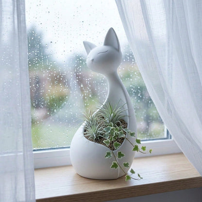 Cute Cat-Shaped Succulent Planter, Storage Container Suitable For Decorative Items, Jewelry, Pens Etc. Desktop & Windowsill Decor