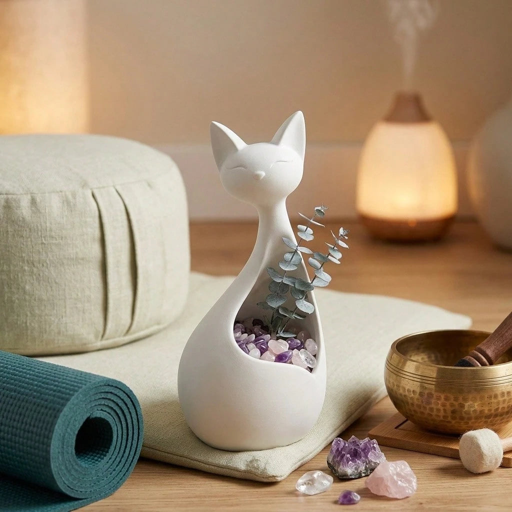 Cute Cat-Shaped Succulent Planter, Storage Container Suitable For Decorative Items, Jewelry, Pens Etc. Desktop & Windowsill Decor
