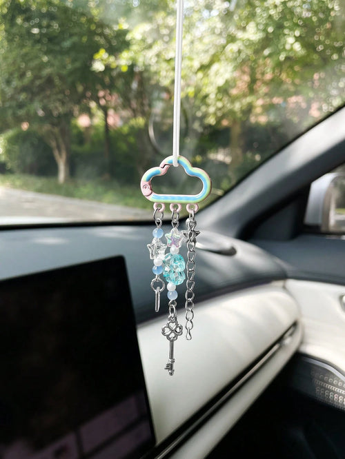 Cute Cloud Car Hanging Ornament, Car Hanging Chain, Car Pendant, Rearview Mirror Decoration, Perfect Gift, Car Interior Accessory For Women