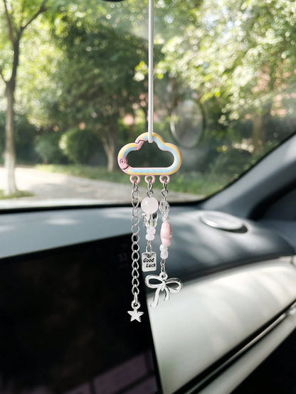 Cute Cloud Car Hanging Ornament, Car Hanging Chain, Car Pendant, Rearview Mirror Decoration, Perfect Gift, Car Interior Accessory For Women