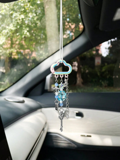 Cute Cloud Car Hanging Ornament, Car Hanging Chain, Car Pendant, Rearview Mirror Decoration, Perfect Gift, Car Interior Accessory For Women