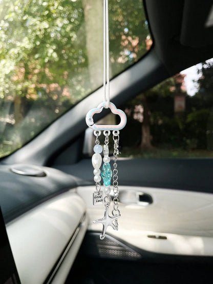 Cute Cloud Car Hanging Ornament, Car Hanging Chain, Car Pendant, Rearview Mirror Decoration, Perfect Gift, Car Interior Accessory For Women