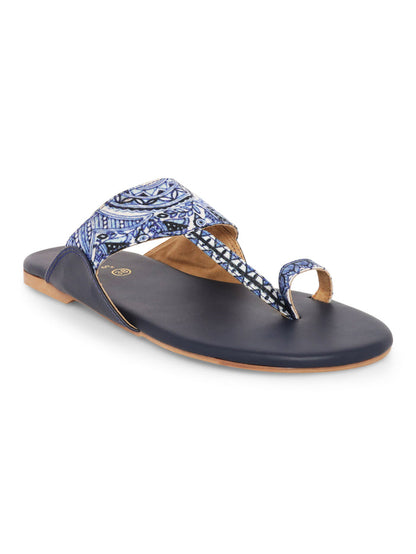 Dark Blue Peacock Kolhapuri