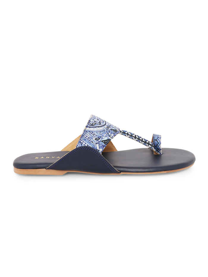 Dark Blue Peacock Kolhapuri