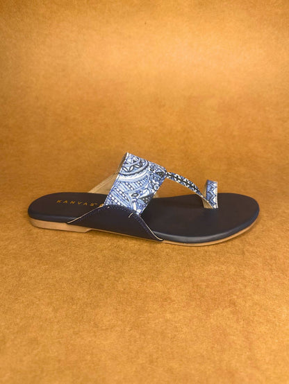 Dark Blue Peacock Kolhapuri