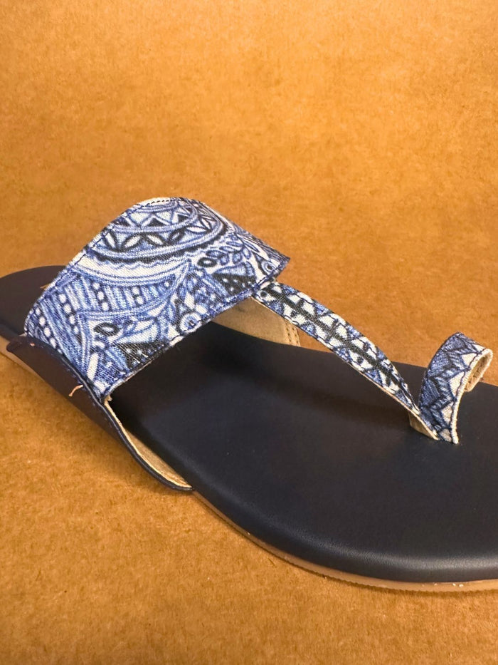 Dark Blue Peacock Kolhapuri