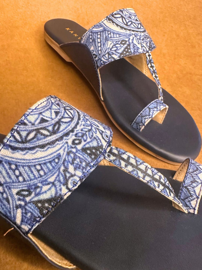 Dark Blue Peacock Kolhapuri