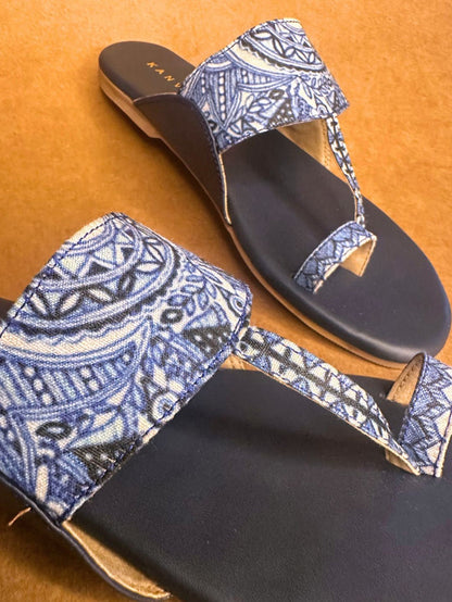 Dark Blue Peacock Kolhapuri